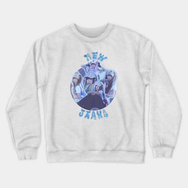 NewJeans blue cute graphic design Crewneck Sweatshirt by cebelcamaja